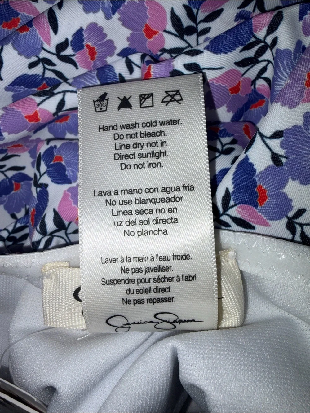 Jessica Simpson strapless one piece swimsuit Medium NWT Tini Multi Floral - Picture 6 of 8